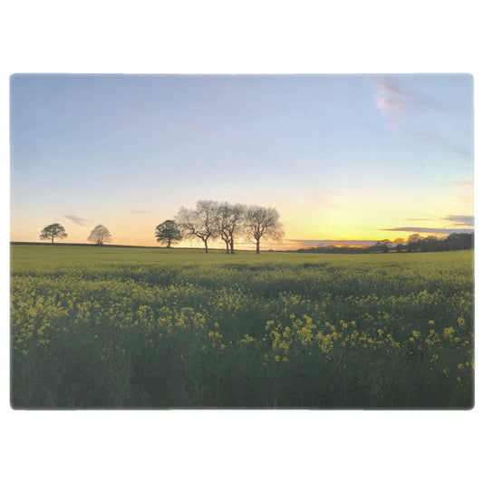 Fields of Gold Glass Chopping Board